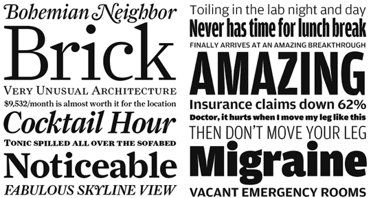 Farnham. 2004, Font Bureau; Amplitude. 2001–2003, Font Bureau.